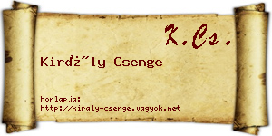 Király Csenge névjegykártya